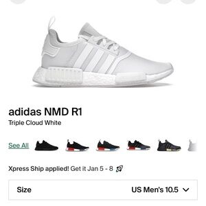 Adidas NMD R1 Triple Cloud White Men's Shoes